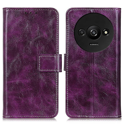 For Xiaomi Redmi A3 / Poco C61 4G PU Leather Case Cell Phone Back Cover Retro Phone Shell