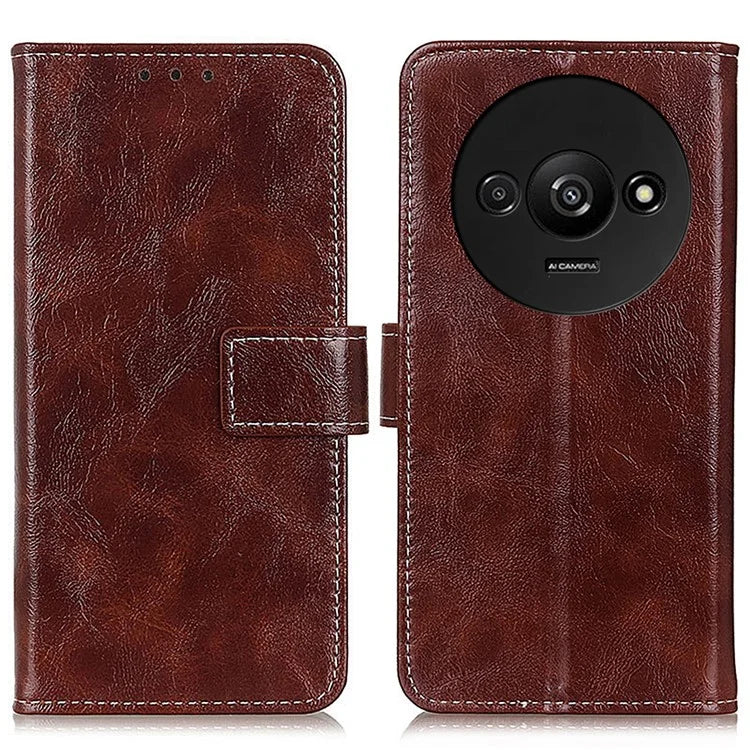 For Xiaomi Redmi A3 / Poco C61 4G PU Leather Case Cell Phone Back Cover Retro Phone Shell