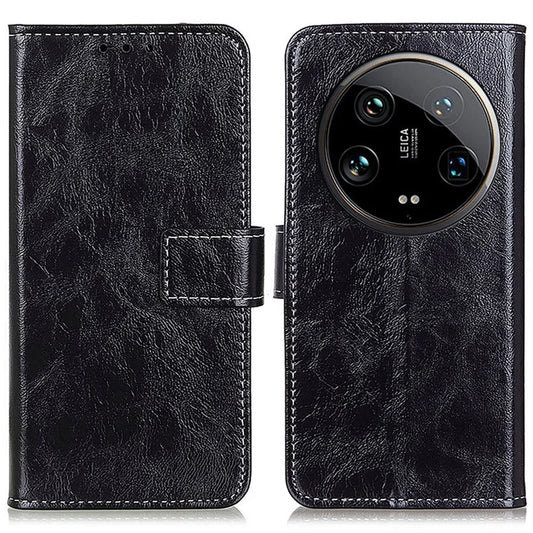 For Xiaomi 14 Ultra Drop Resistant Wallet Case Retro PU Leather Phone Cover