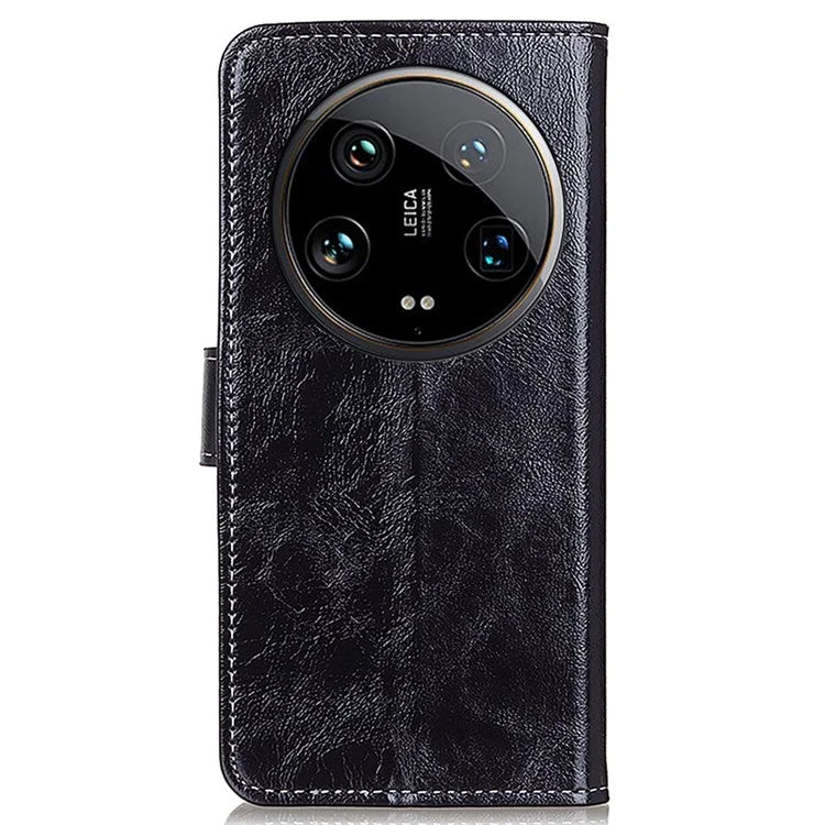 For Xiaomi 14 Ultra Drop Resistant Wallet Case Retro PU Leather Phone Cover