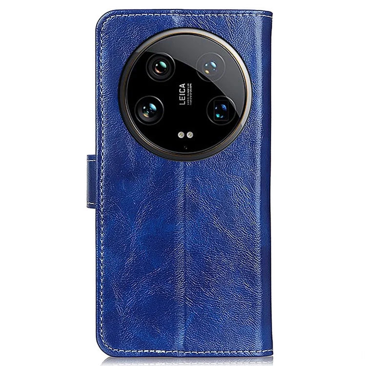 For Xiaomi 14 Ultra Drop Resistant Wallet Case Retro PU Leather Phone Cover