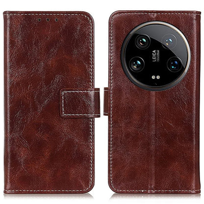 For Xiaomi 14 Ultra Drop Resistant Wallet Case Retro PU Leather Phone Cover