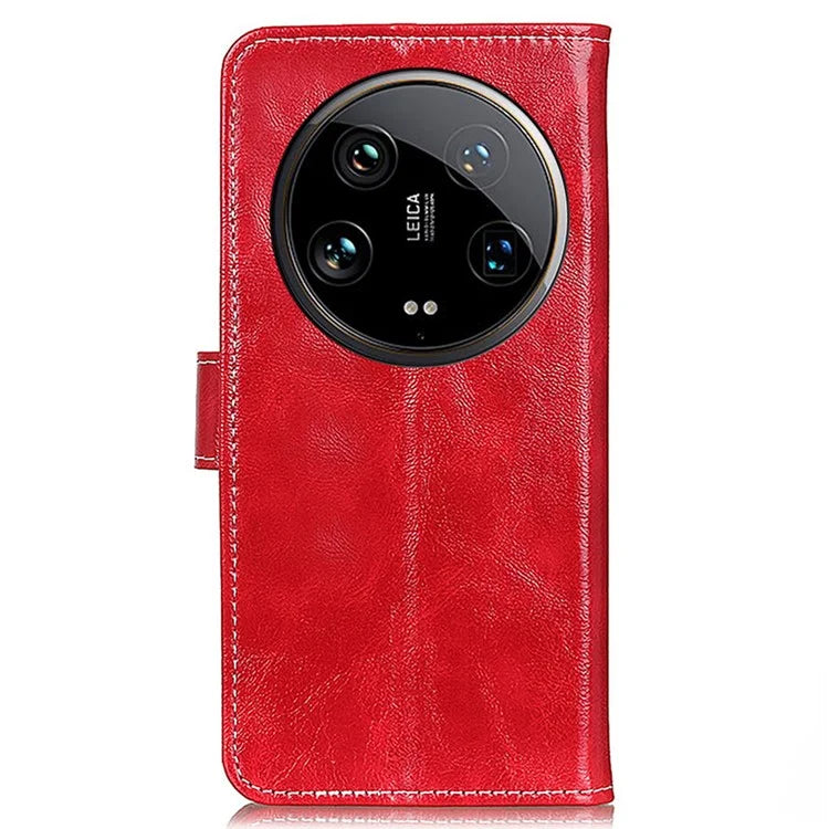 For Xiaomi 14 Ultra Drop Resistant Wallet Case Retro PU Leather Phone Cover