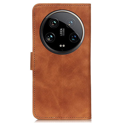 KHAZNEH For Xiaomi 14 Ultra Case Retro PU Leather Wallet Bump Proof Phone Cover