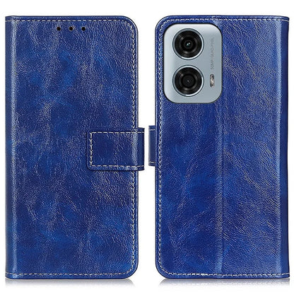 PU Leather Phone Cover for Motorola Moto E14 4G / G04 4G / G04s 4G / G24 4G Retro Crazy Horse Texture Wallet Phone Stand Case