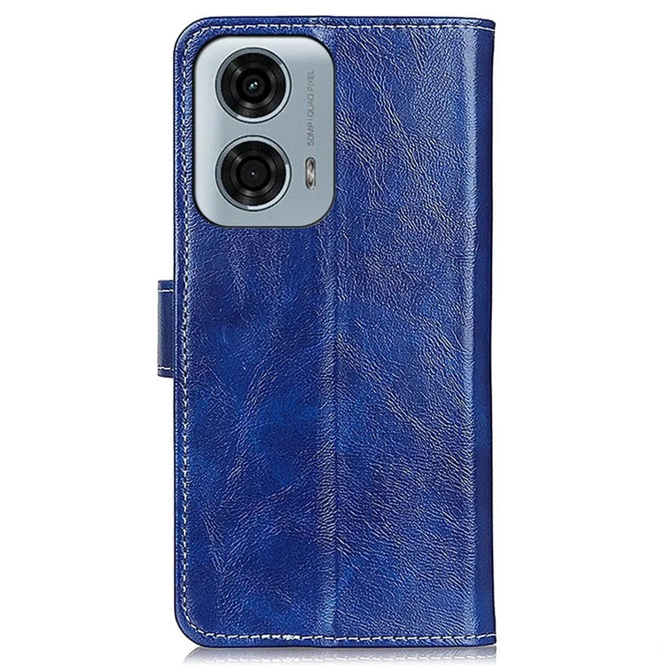 PU Leather Phone Cover for Motorola Moto E14 4G / G04 4G / G04s 4G / G24 4G Retro Crazy Horse Texture Wallet Phone Stand Case