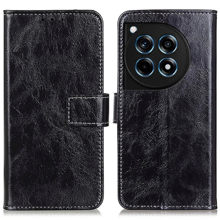 For OnePlus 12R 5G / Ace 3 5G Wallet Case Retro PU Leather Cell Phone Shell