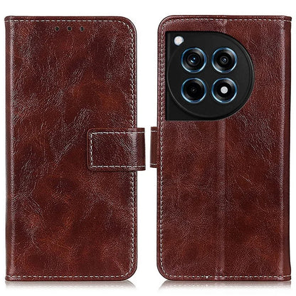 For OnePlus 12R 5G / Ace 3 5G Wallet Case Retro PU Leather Cell Phone Shell