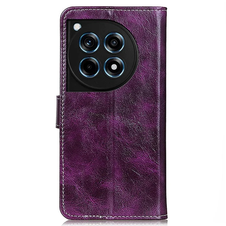For OnePlus 12R 5G / Ace 3 5G Wallet Case Retro PU Leather Cell Phone Shell