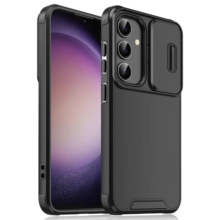 For Samsung Galaxy S23 FE Shockproof Case PC+TPU Phone Cover with Slide Camera Guard