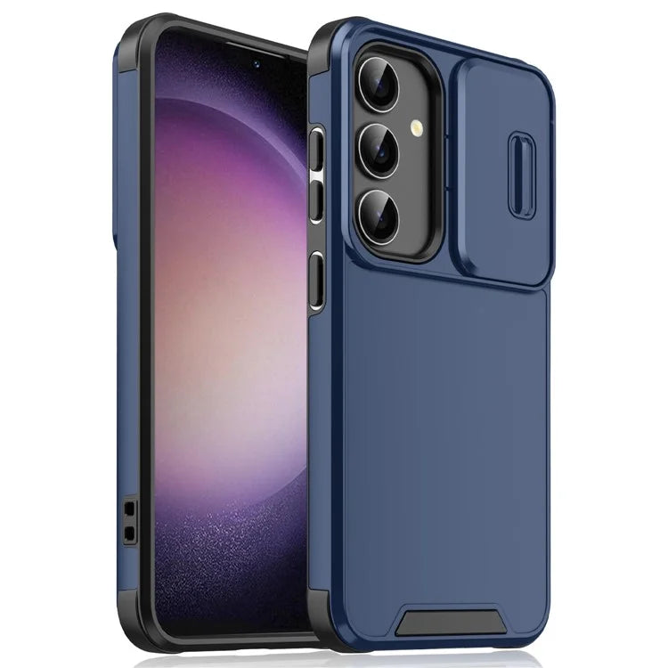 For Samsung Galaxy S23 FE Shockproof Case PC+TPU Phone Cover with Slide Camera Guard