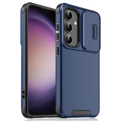 For Samsung Galaxy S23 FE Shockproof Case PC+TPU Phone Cover with Slide Camera Guard