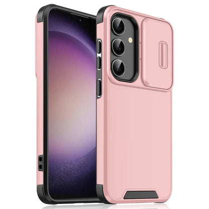 For Samsung Galaxy S23 FE Shockproof Case PC+TPU Phone Cover with Slide Camera Guard