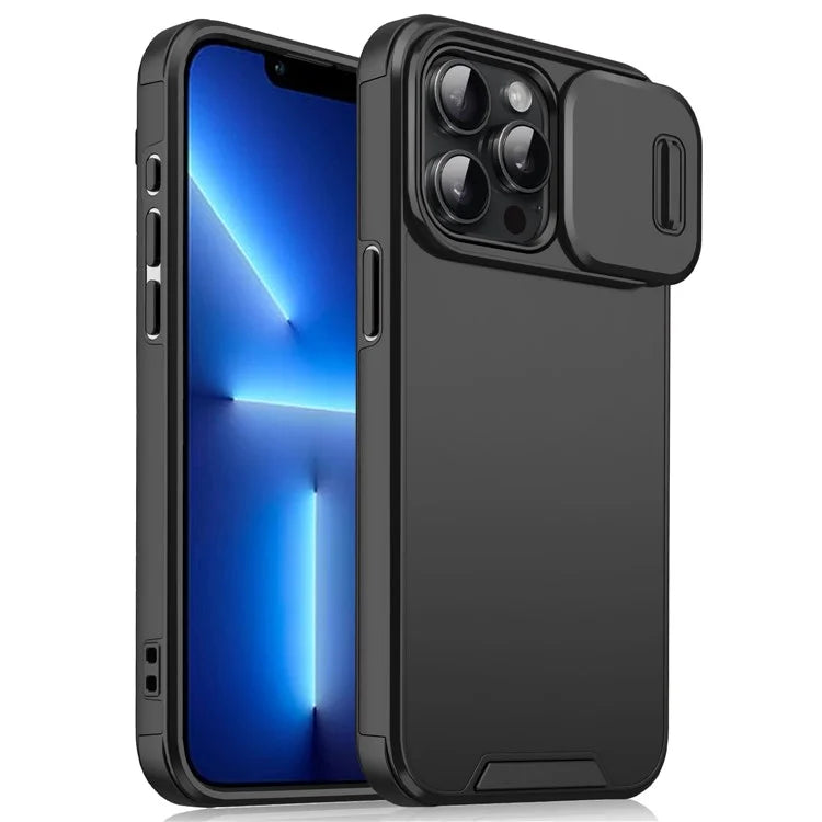 For iPhone 13 Pro Max Case PC+TPU Shockproof Phone Cover with Slide Camera Guard
