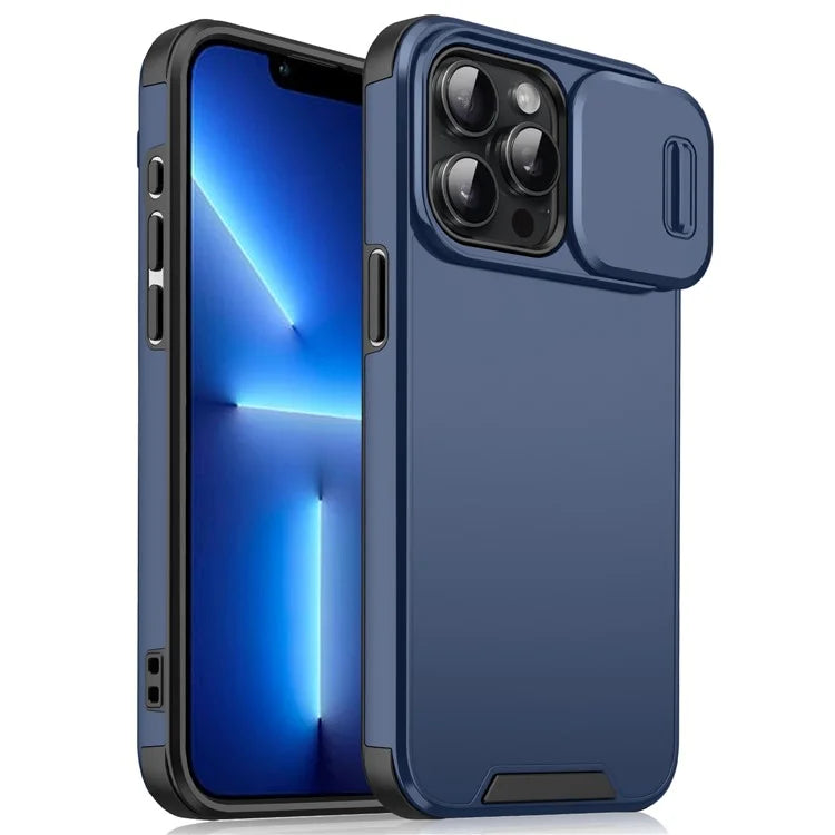 For iPhone 13 Pro Max Case PC+TPU Shockproof Phone Cover with Slide Camera Guard