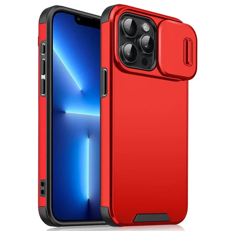 For iPhone 13 Pro Max Case PC+TPU Shockproof Phone Cover with Slide Camera Guard
