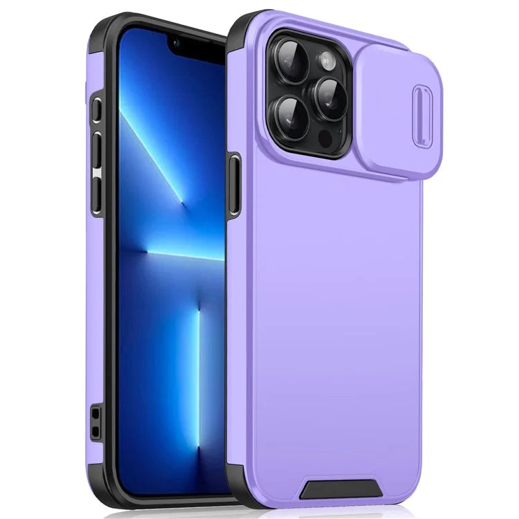 For iPhone 13 Pro Max Case PC+TPU Shockproof Phone Cover with Slide Camera Guard
