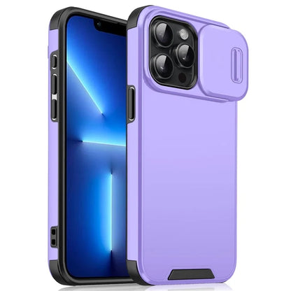 For iPhone 13 Pro Max Case PC+TPU Shockproof Phone Cover with Slide Camera Guard