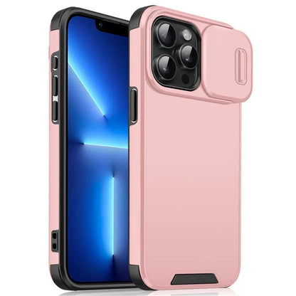 For iPhone 13 Pro Max Case PC+TPU Shockproof Phone Cover with Slide Camera Guard