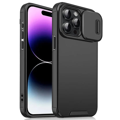 For iPhone 14 Pro Shockproof Case PC+TPU Back Phone Cover with Slide Camera Guard