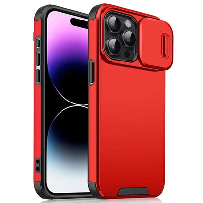For iPhone 14 Pro Shockproof Case PC+TPU Back Phone Cover with Slide Camera Guard