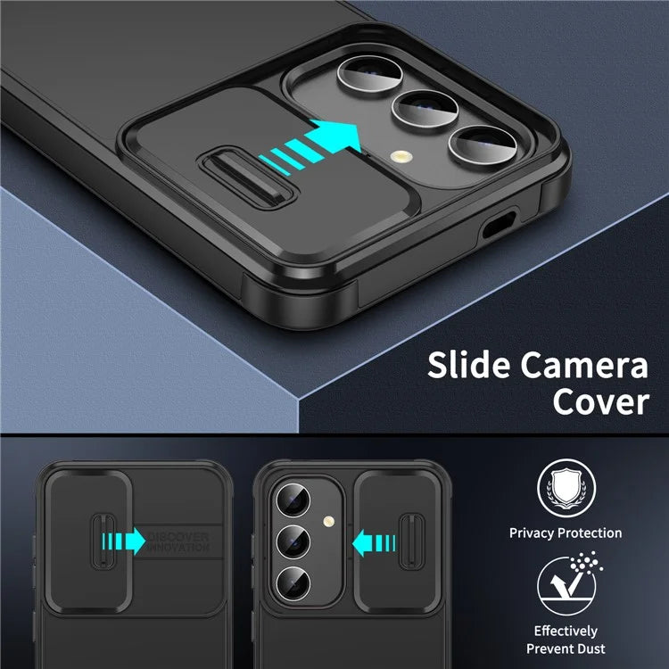 For Samsung Galaxy A15 4G / A15 5G Cell Phone Case Slide Camera Shield PC+TPU Bump Proof Cover