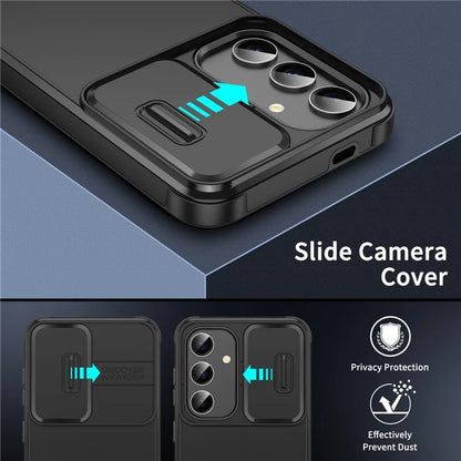 For Samsung Galaxy A15 4G / A15 5G Cell Phone Case Slide Camera Shield PC+TPU Bump Proof Cover