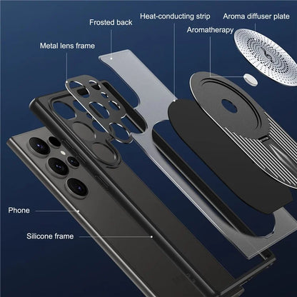 For Samsung Galaxy S24 Ultra Case Graphene Heat Dissipation Design Silicone+PC Phone Cover