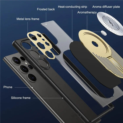 For Samsung Galaxy S24 Ultra Case Graphene Heat Dissipation Design Silicone+PC Phone Cover