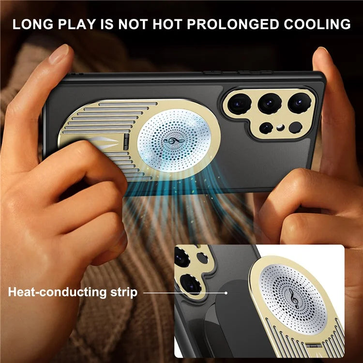 For Samsung Galaxy S24 Ultra Case Graphene Heat Dissipation Design Silicone+PC Phone Cover