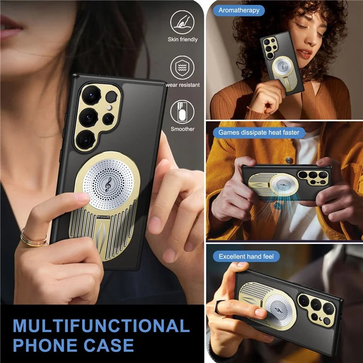 For Samsung Galaxy S24 Ultra Case Graphene Heat Dissipation Design Silicone+PC Phone Cover