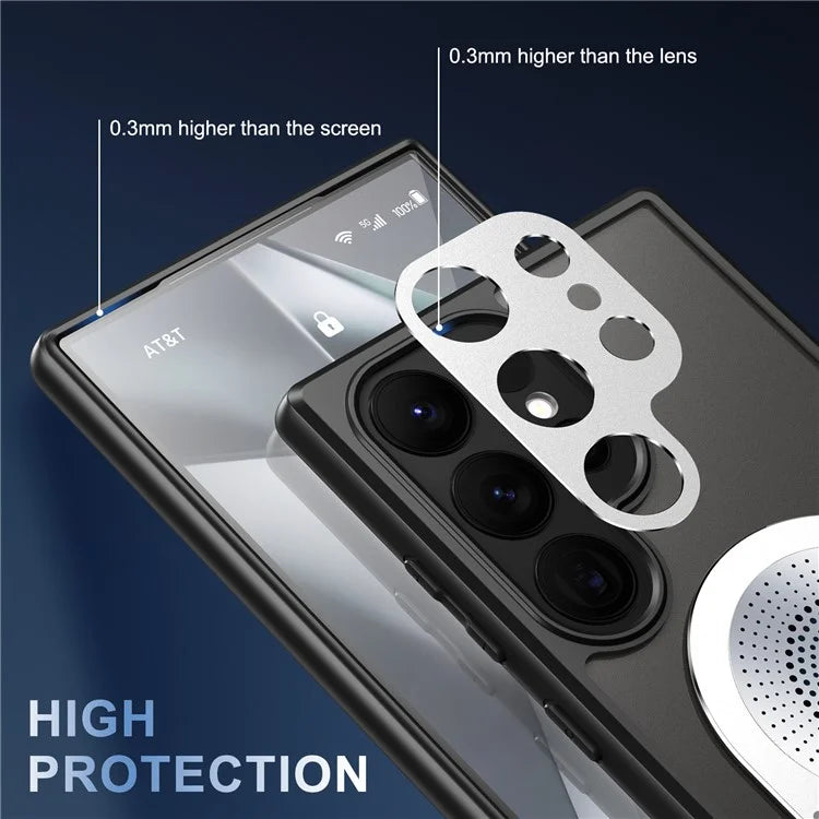 For Samsung Galaxy S24 Ultra Case Graphene Heat Dissipation Design Silicone+PC Phone Cover