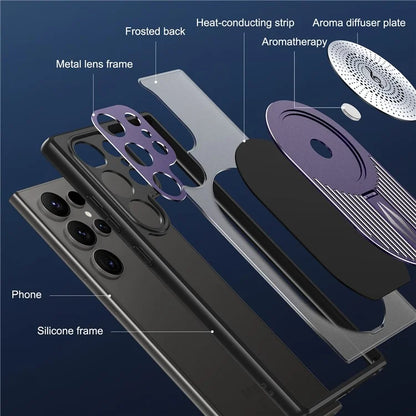 For Samsung Galaxy S24 Ultra Case Graphene Heat Dissipation Design Silicone+PC Phone Cover