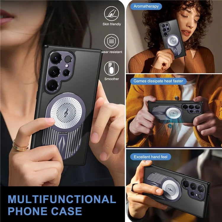 For Samsung Galaxy S24 Ultra Case Graphene Heat Dissipation Design Silicone+PC Phone Cover
