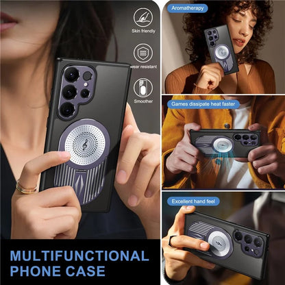 For Samsung Galaxy S24 Ultra Case Graphene Heat Dissipation Design Silicone+PC Phone Cover