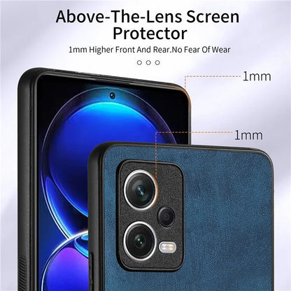 D2 For Xiaomi Redmi Note 12 Pro 5G Case Ring Kickstand Retro Leather+TPU Card Holder Phone Cover