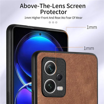 D2 For Xiaomi Redmi Note 12 Pro 5G Case Ring Kickstand Retro Leather+TPU Card Holder Phone Cover