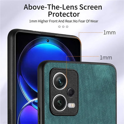 D2 For Xiaomi Redmi Note 12 Pro 5G Case Ring Kickstand Retro Leather+TPU Card Holder Phone Cover