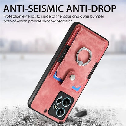 D2 For Xiaomi Redmi Note 12 4G Case Leather Coated TPU Phone Cover with Card Slots