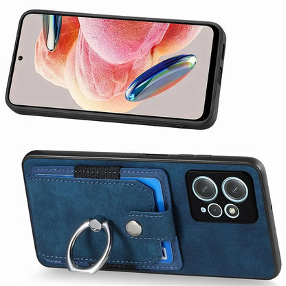 D2 For Xiaomi Redmi Note 12 4G Case Leather Coated TPU Phone Cover with Card Slots