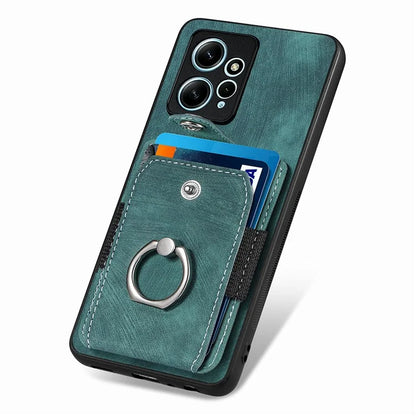 D2 For Xiaomi Redmi Note 12 4G Case Leather Coated TPU Phone Cover with Card Slots