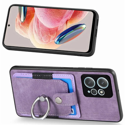 D2 For Xiaomi Redmi Note 12 4G Case Leather Coated TPU Phone Cover with Card Slots