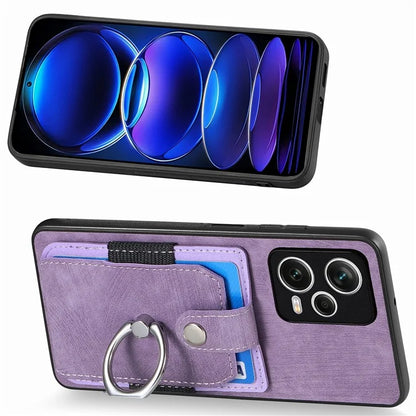 D2 For Xiaomi Redmi Note 12 Pro+ 5G Case Card Slots Leather+TPU Retro Phone Cover with Kickstand