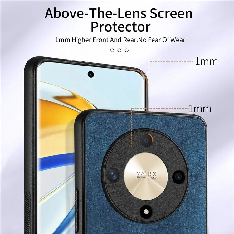 D2 For Honor X9b 5G / Magic6 Lite 5G Case Card Slots Retro PU Leather+TPU Kickstand Cover