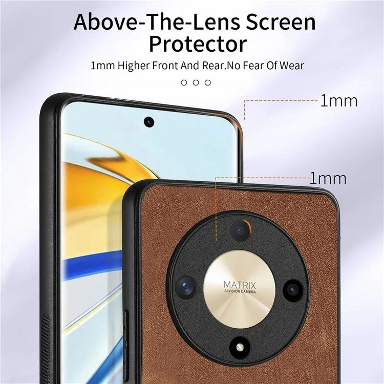 D2 For Honor X9b 5G / Magic6 Lite 5G Case Card Slots Retro PU Leather+TPU Kickstand Cover
