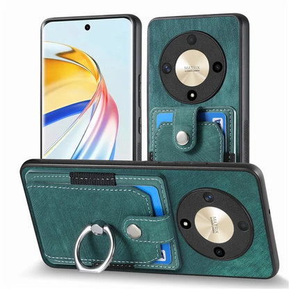 D2 For Honor X9b 5G / Magic6 Lite 5G Case Card Slots Retro PU Leather+TPU Kickstand Cover