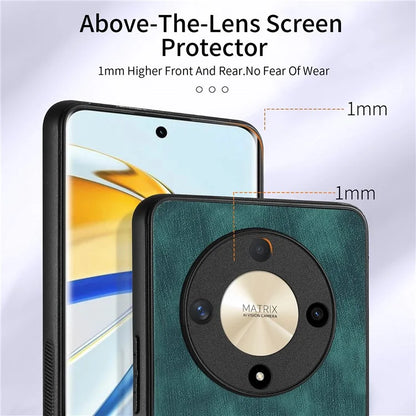 D2 For Honor X9b 5G / Magic6 Lite 5G Case Card Slots Retro PU Leather+TPU Kickstand Cover