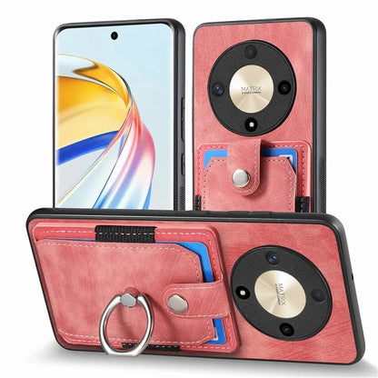 D2 For Honor X9b 5G / Magic6 Lite 5G Case Card Slots Retro PU Leather+TPU Kickstand Cover