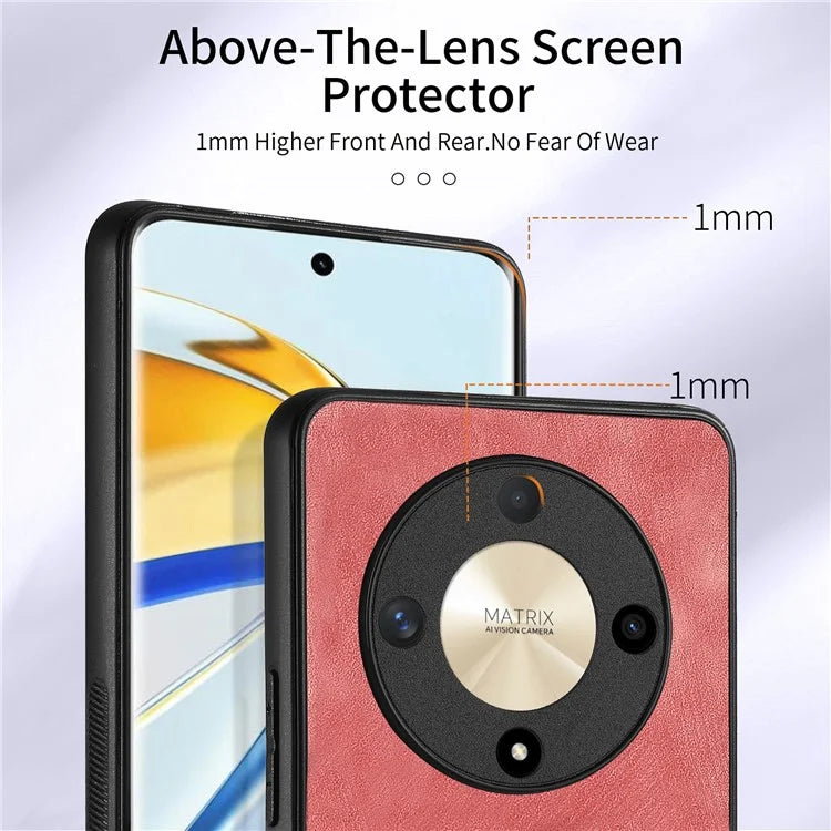 D2 For Honor X9b 5G / Magic6 Lite 5G Case Card Slots Retro PU Leather+TPU Kickstand Cover