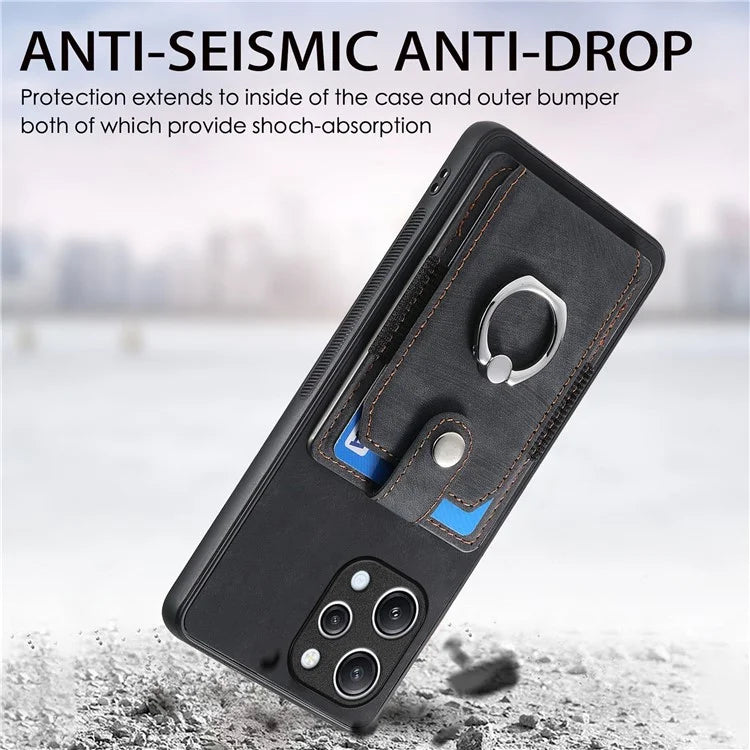 D2 For Xiaomi Redmi 12 4G / Redmi 12 5G (Global) / Poco M6 Pro 5G Case Ring Holder Kickstand TPU Phone Shell